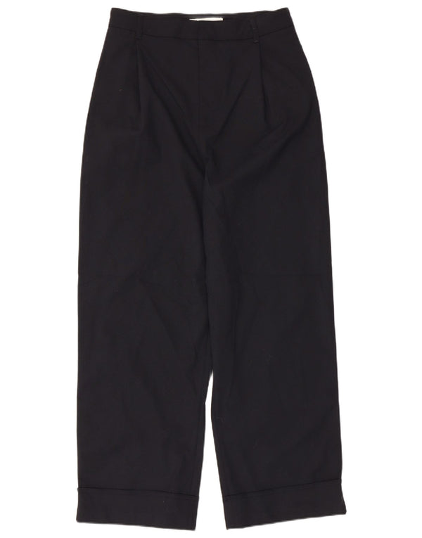 Pantaloni Chino con Pegged a Vita Alta da Donna ZARA Small W26 L27 Blu Navy