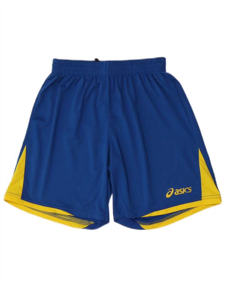 Asics Pantaloncini sportivi da ragazzo 11-12 anni Large Blu Colourblock in poliestere