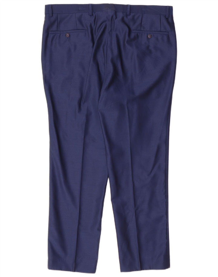 Abito da uomo Baumler a 2 bottoni e 2 pezzi IT 52 XL W38 L29 Lana vergine blu navy