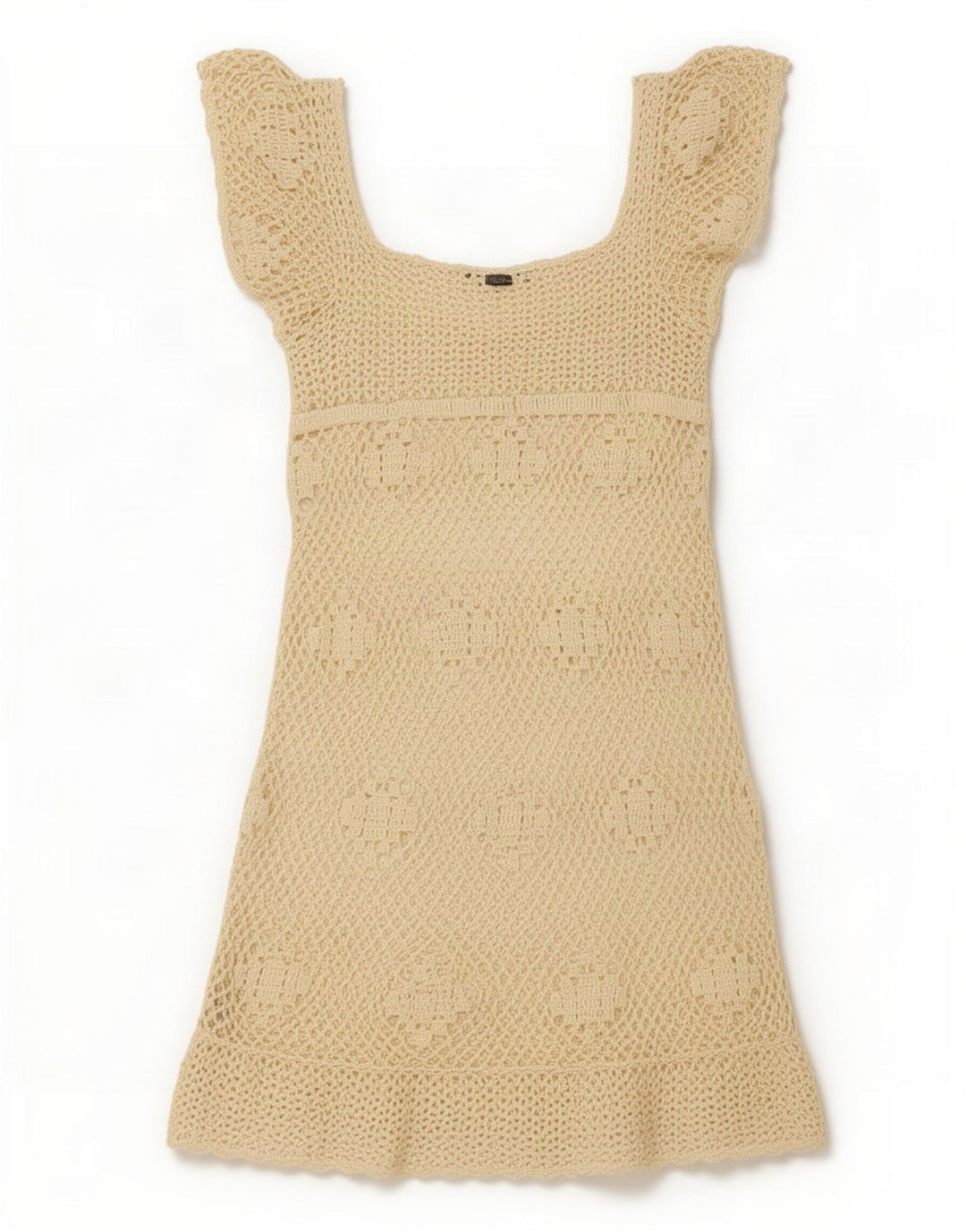 Guess Abito da donna a trapezio all'uncinetto UK 8 piccolo Poliestere beige