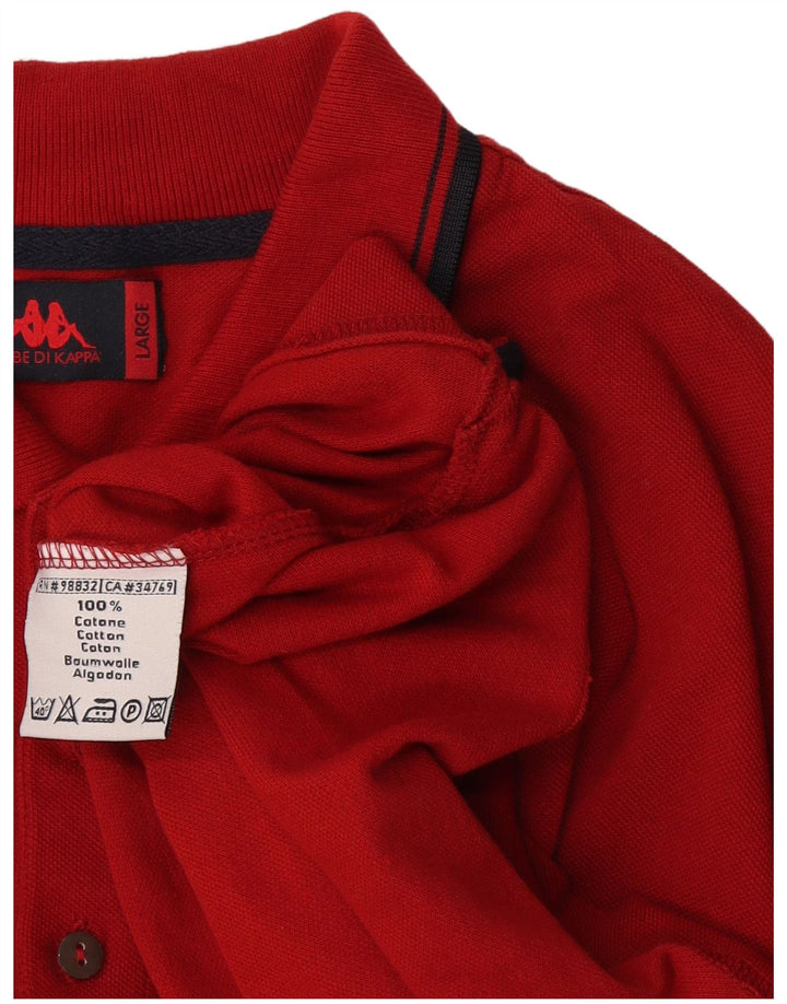 Polo Kappa Uomo Large Rossa In Cotone