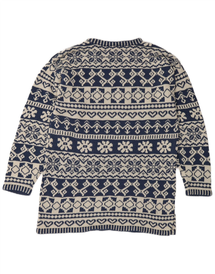 Maglione girocollo da uomo Impuls piccolo blu Fair Isle Ramie