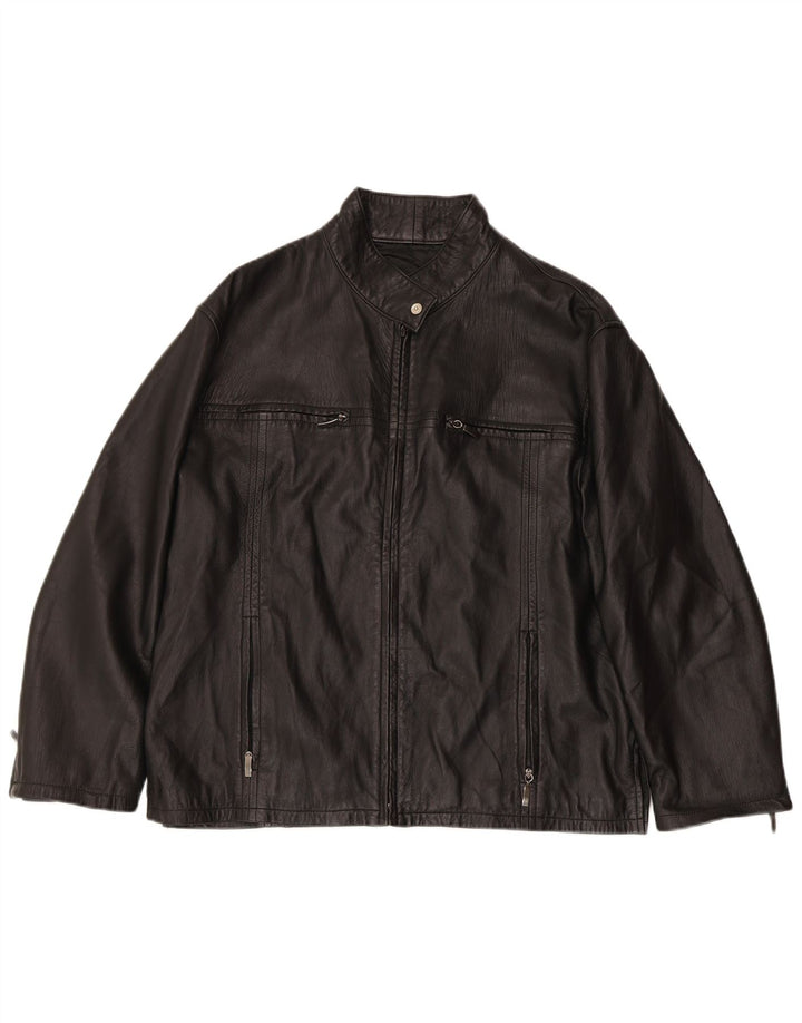 Giacca in pelle da donna VINTAGE UK 18 XL Nera