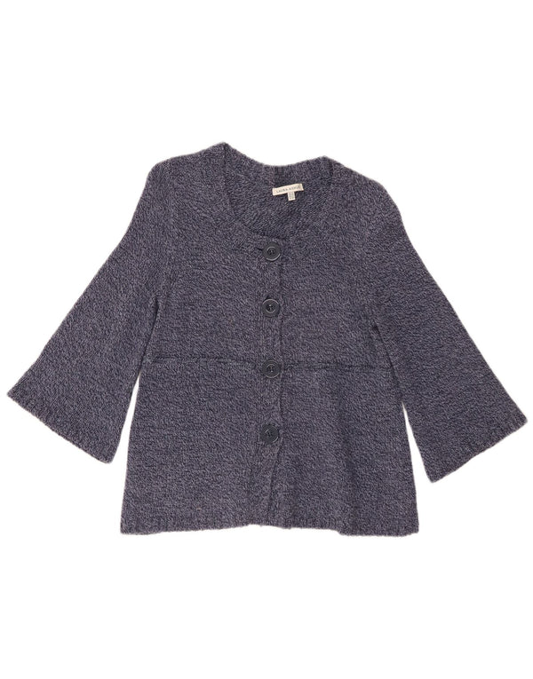 Maglione cardigan da donna Laura Ashley UK 14 Grande blu navy screziato