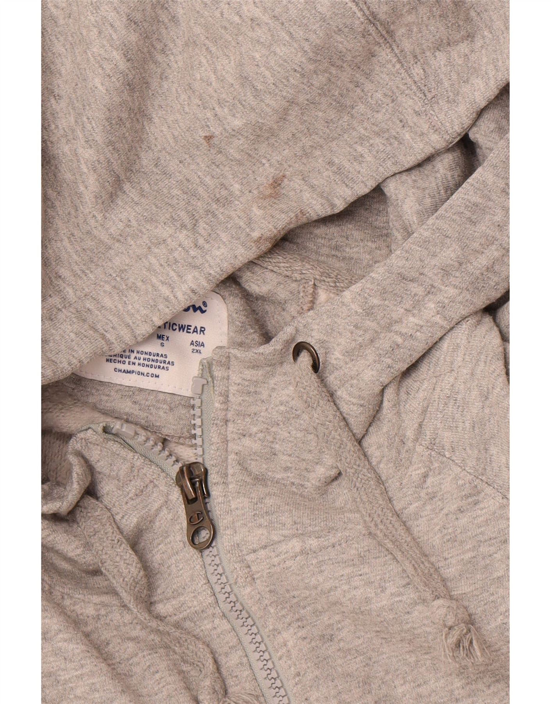 CHAMPION Womens Zip Hoodie Sweater Large Grey Colourblock