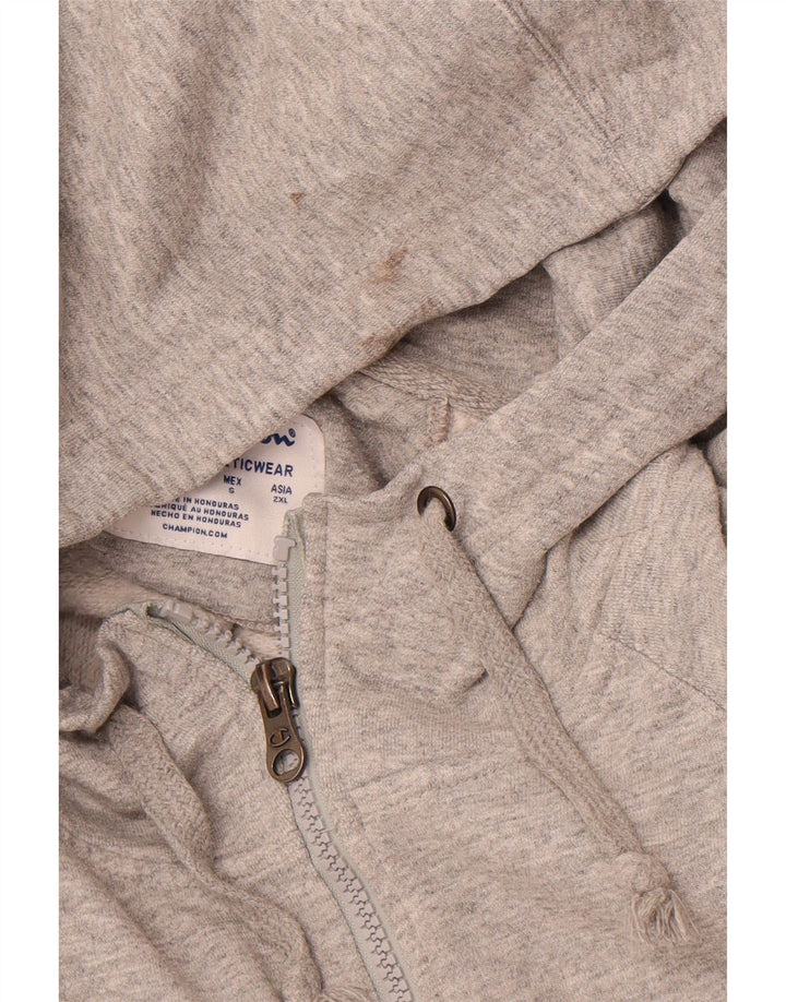 CHAMPION Womens Zip Hoodie Sweater Large Grey Colourblock