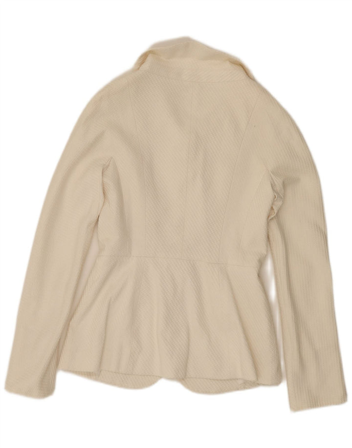 Giacca blazer vintage da donna a 4 bottoni UK 10 piccola bianca