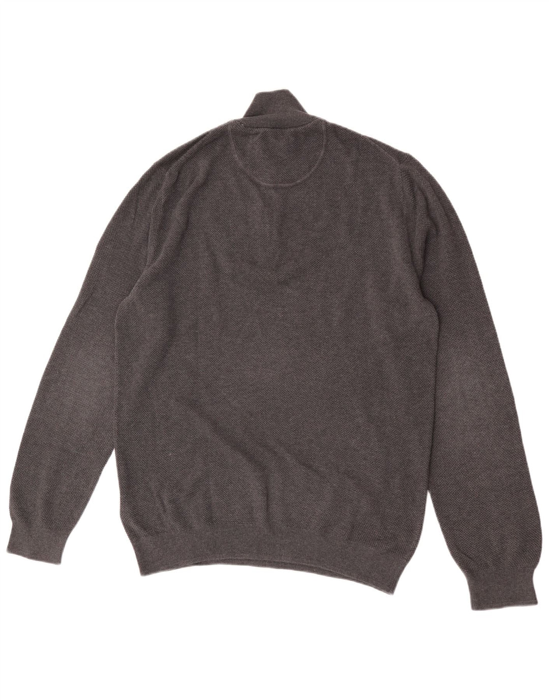 Gant Maglione da uomo con zip e collo grande in cotone grigio