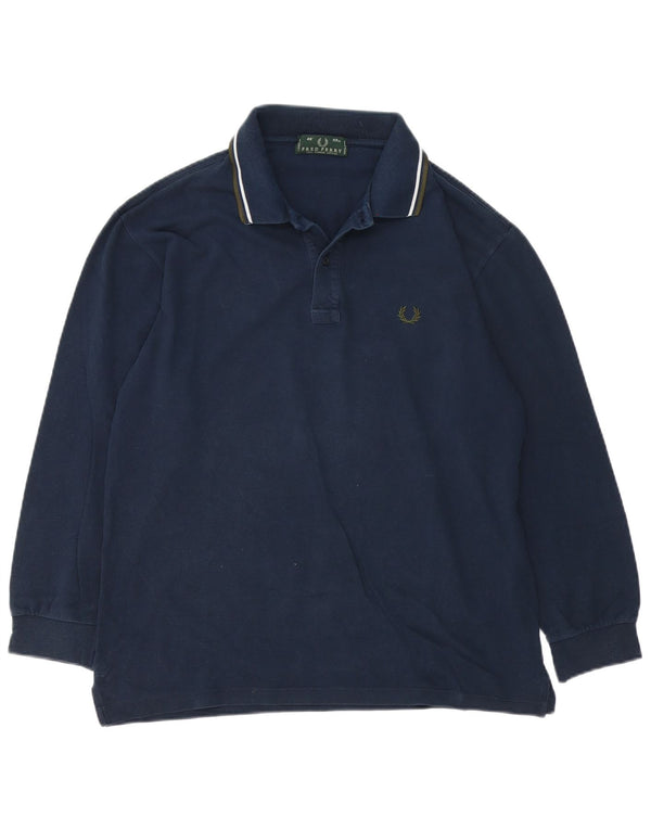 Polo da rugby da uomo a maniche lunghe con vestibilità regolare Fred Perry, grande, blu navy