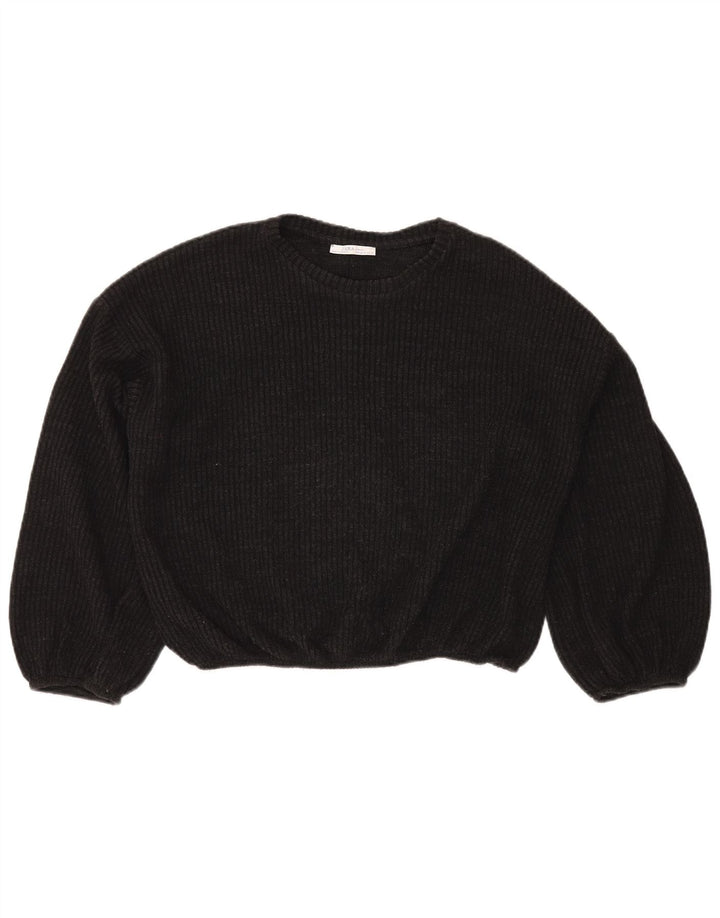 Maglione corto con scollo a barca oversize da donna Zara UK 14 Grigio medio