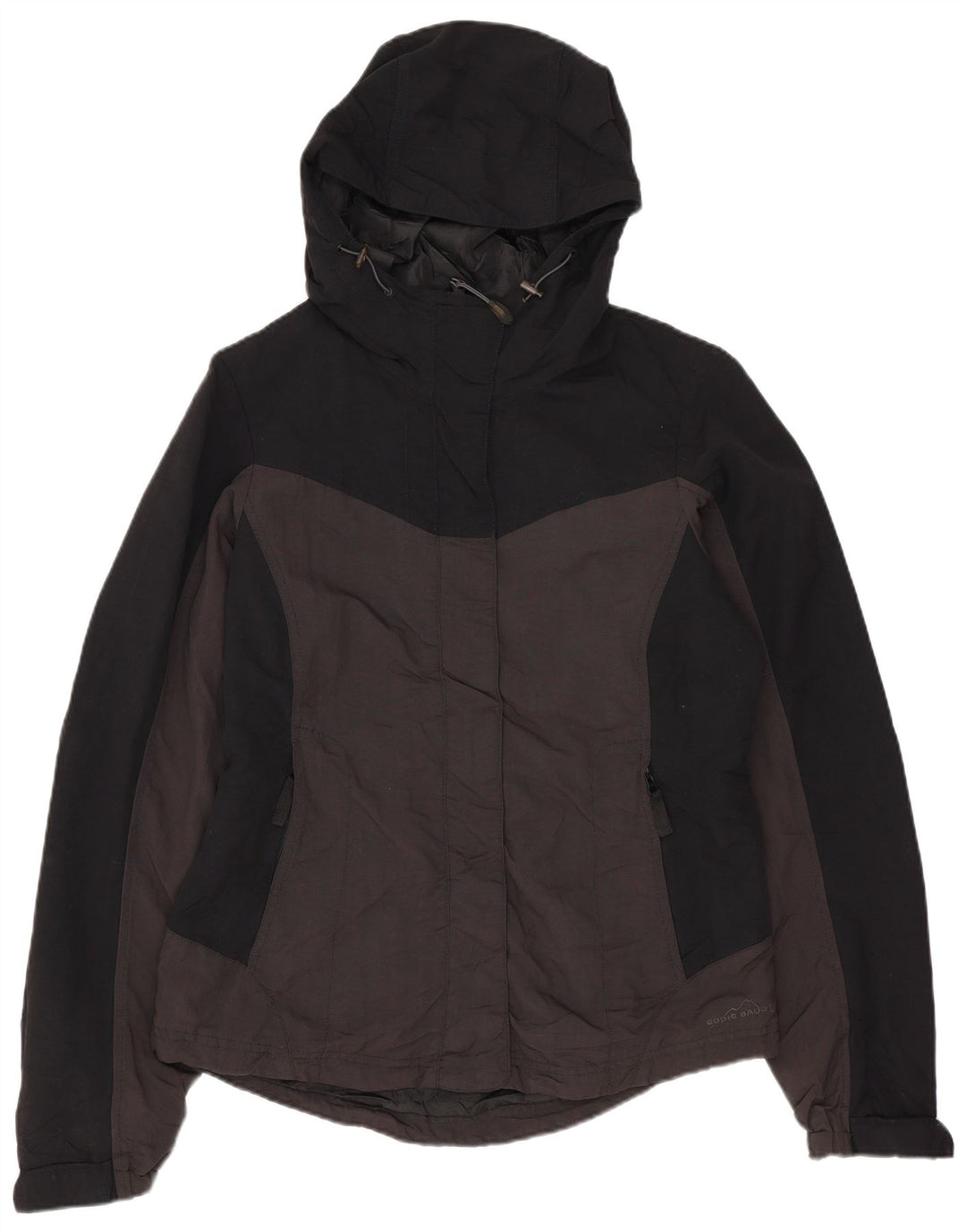 Giacca a vento con cappuccio da donna Eddie Bauer UK 6 XS Black Colourblock
