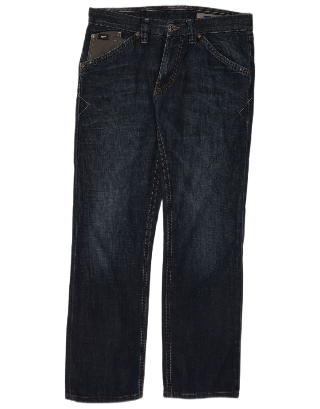 Jeans dritti da uomo Gas W34 L32 in cotone blu navy