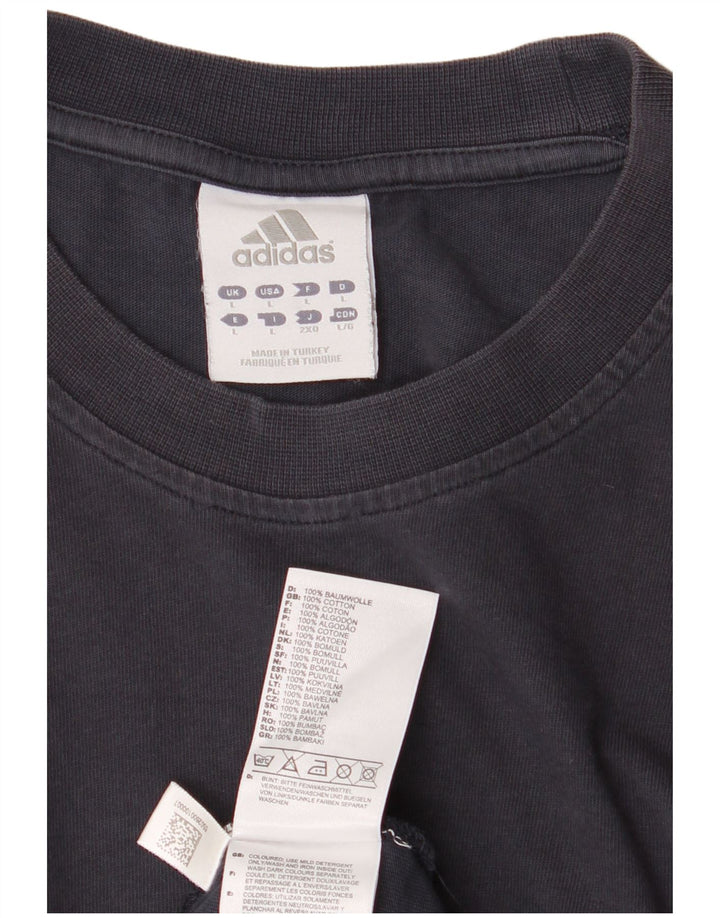 T-shirt grafica da uomo ADIDAS Top grande in cotone blu navy