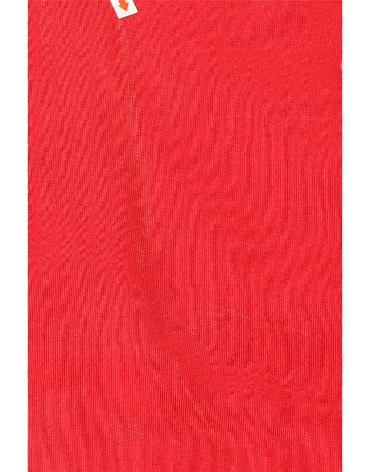 WHITE STUFF Felpa da uomo con vestibilità ampia e collo con zip grafica Maglione XL Rosso