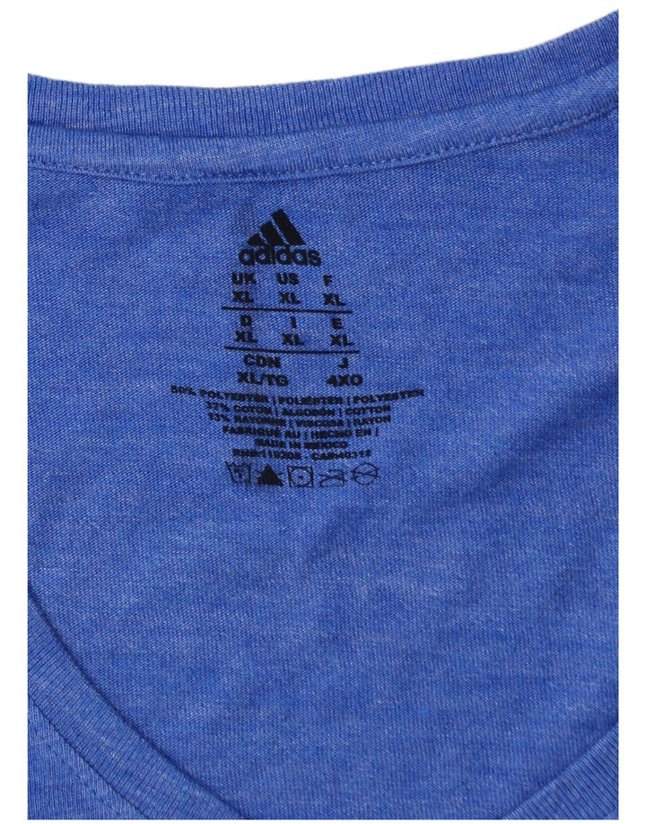 T-shirt da donna Adidas Top UK 18 XL poliestere chiazzato blu