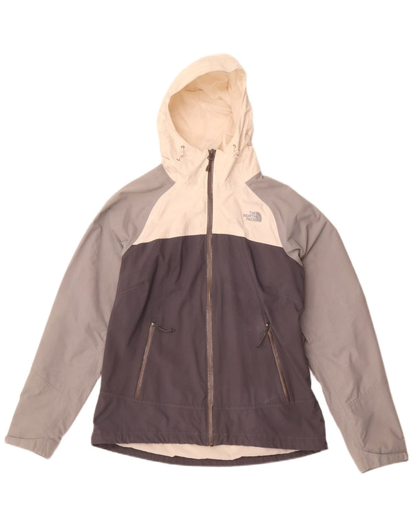 Giacca antipioggia da donna con cappuccio The North Face UK 16 Large in nylon color block grigio