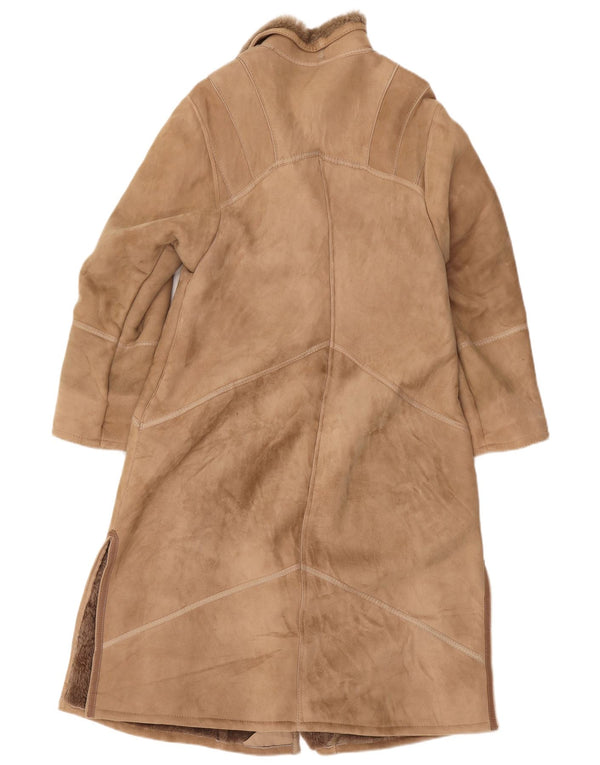 Cappotto in shearling vintage da donna EU 42 grande marrone