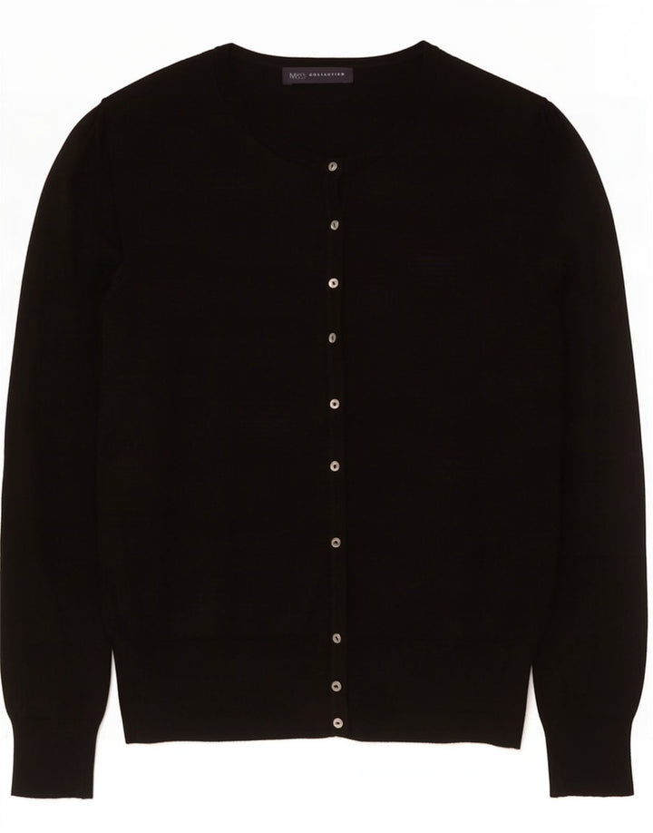 Maglione cardigan da donna Marks & Spencer UK 10 piccolo viscosa nera