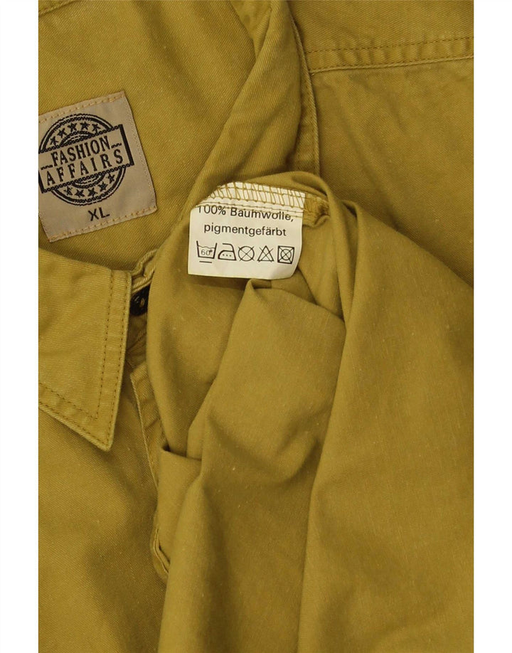 Camicia vintage da uomo XL in cotone giallo