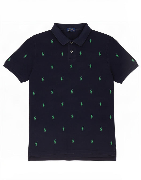 Polo Ralph Lauren Boys Polo Shirt 15-16 Years XL Navy Blue Spotted