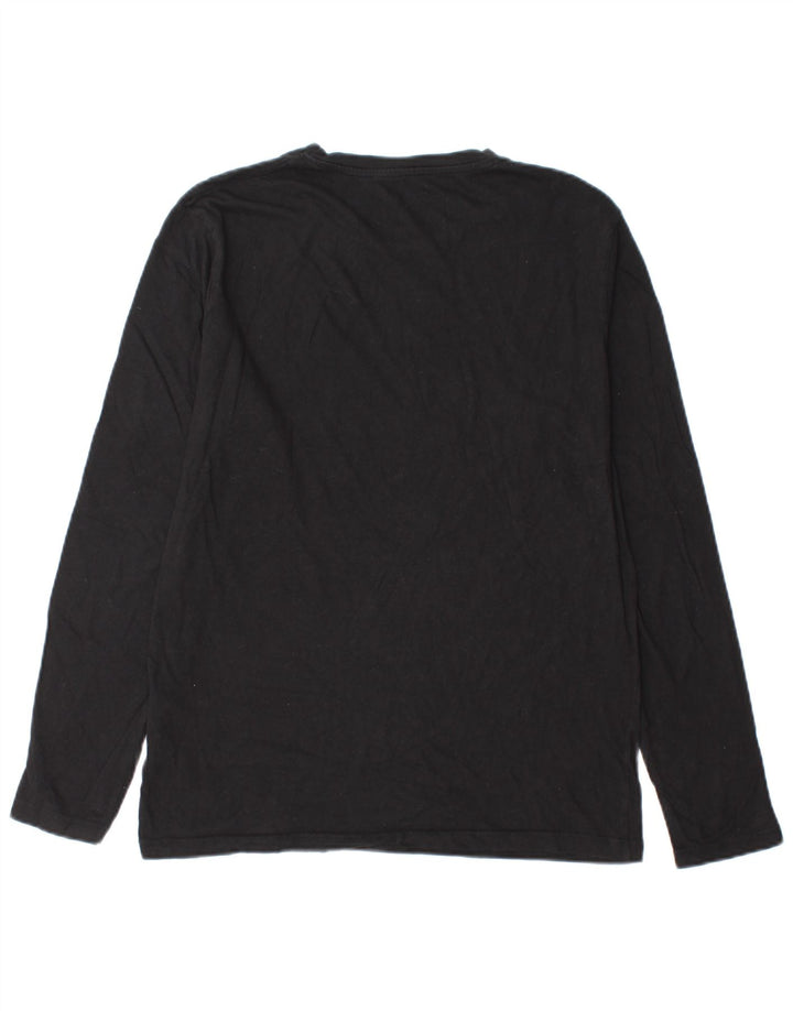 Jack & Jones Top grafico da uomo a maniche lunghe in cotone nero medio