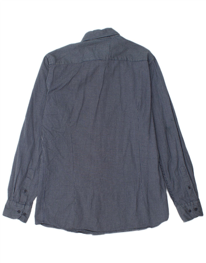 Camicia da uomo Massimo Dutti in cotone a quadri blu navy medio