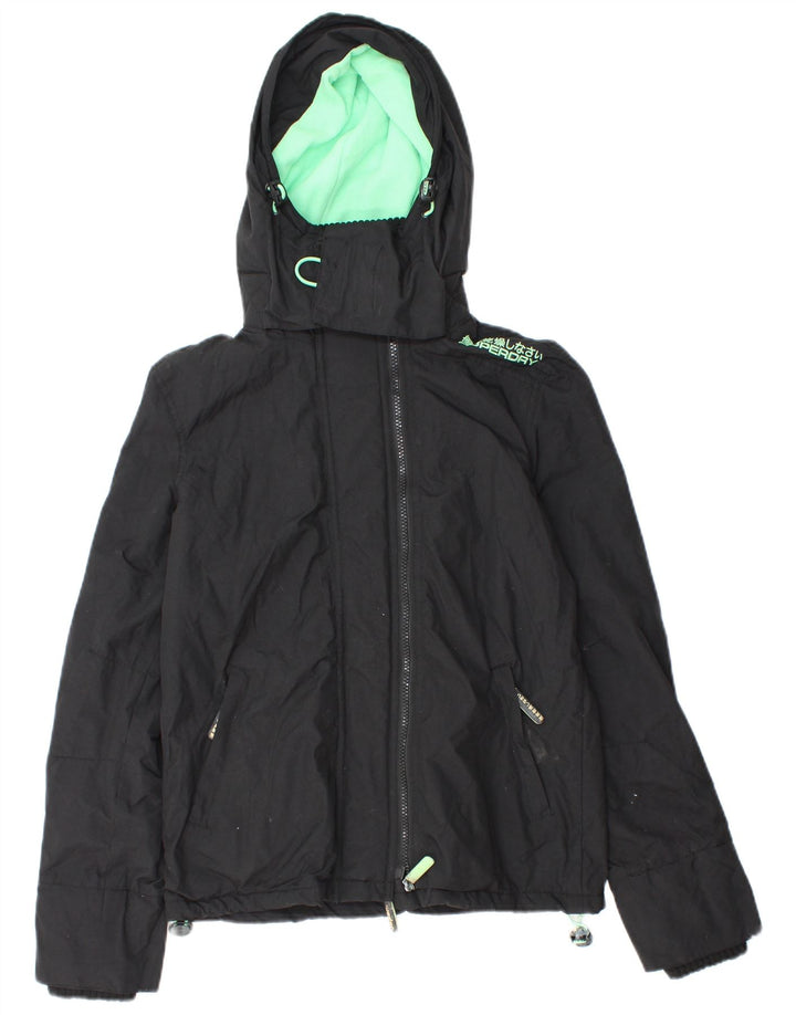 Giacca a vento grafica da donna Superdry UK 10 piccola nera