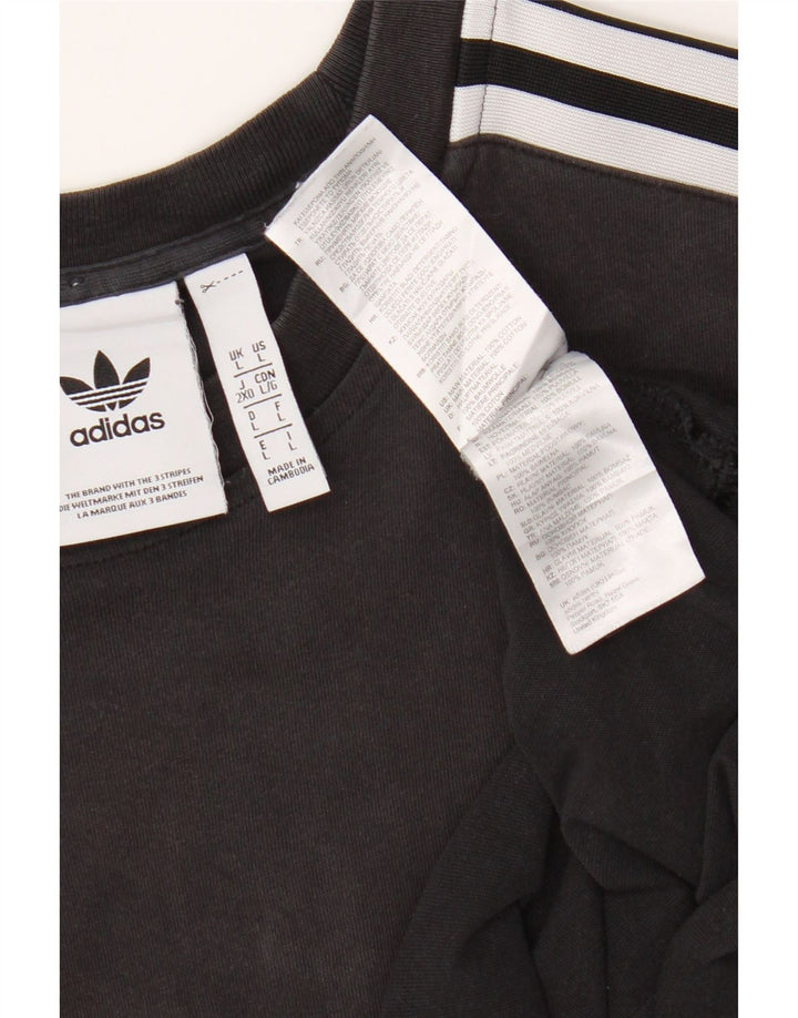 T-shirt Adidas da uomo Top Large in cotone nero