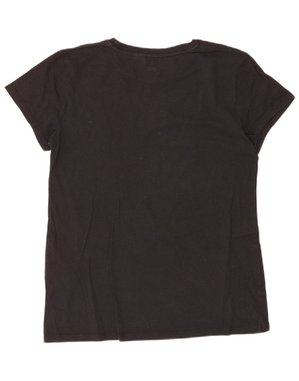 Levi's T-shirt grafica da donna UK 12 Medium Nero