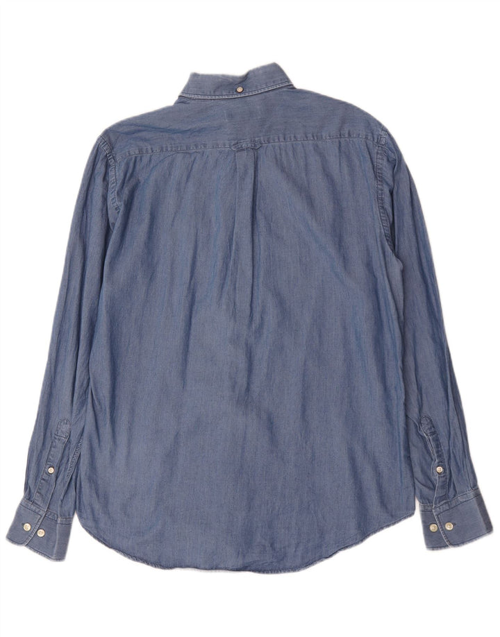 Gant Camicia da uomo Madison Regular Fit in cotone blu medio