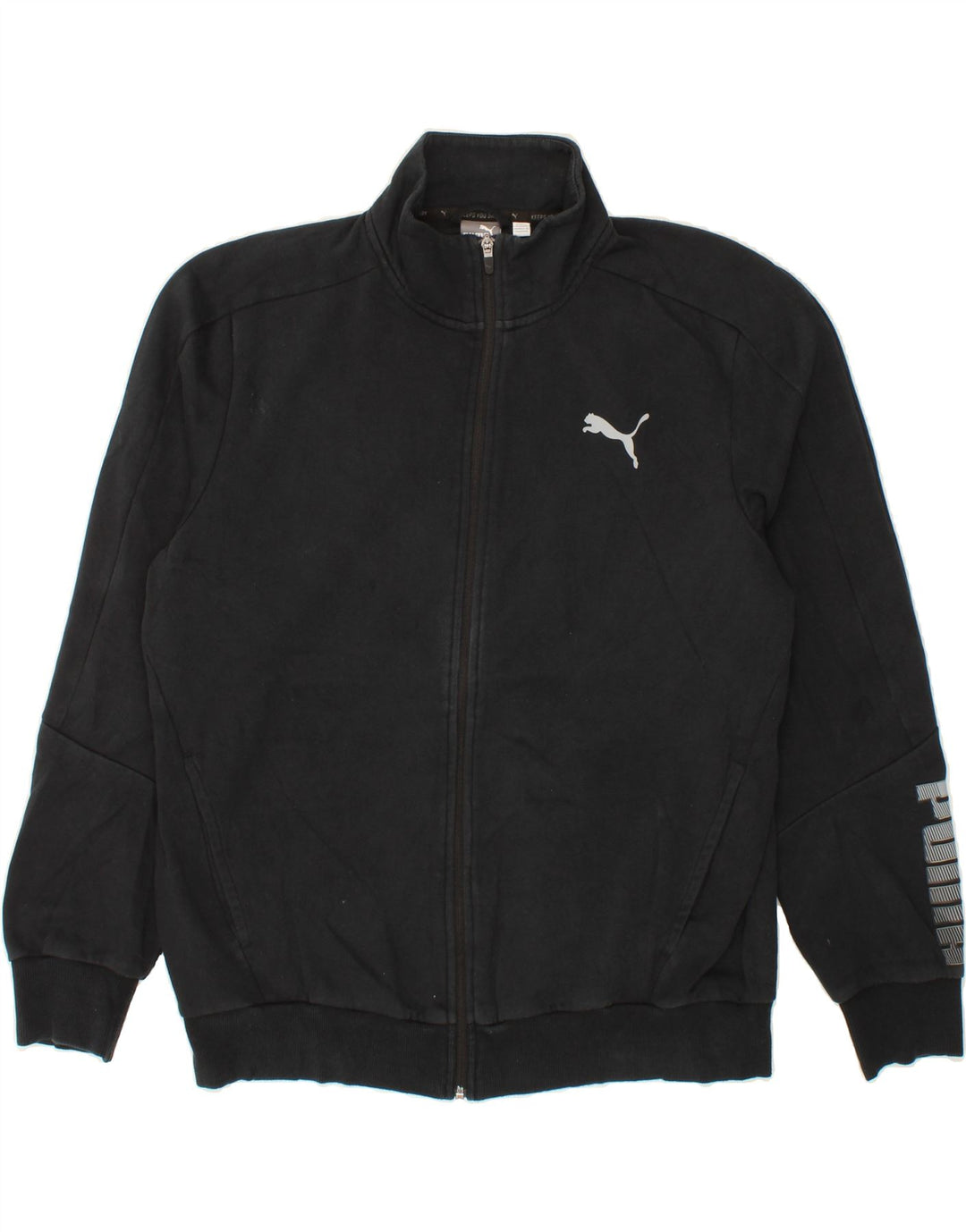 PUMA Mens Graphic Tracksuit Top Jacket Large Black Vintage Puma and Second-Hand Puma from Messina Hembry 