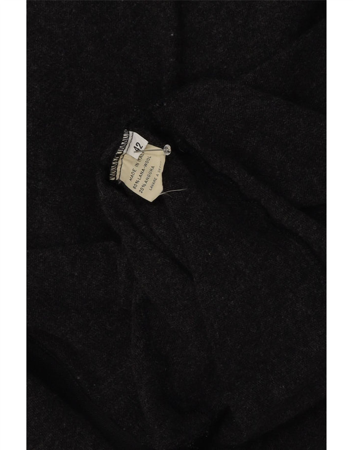 Maglione cardigan vintage da donna IT 42 in lana grigio medio