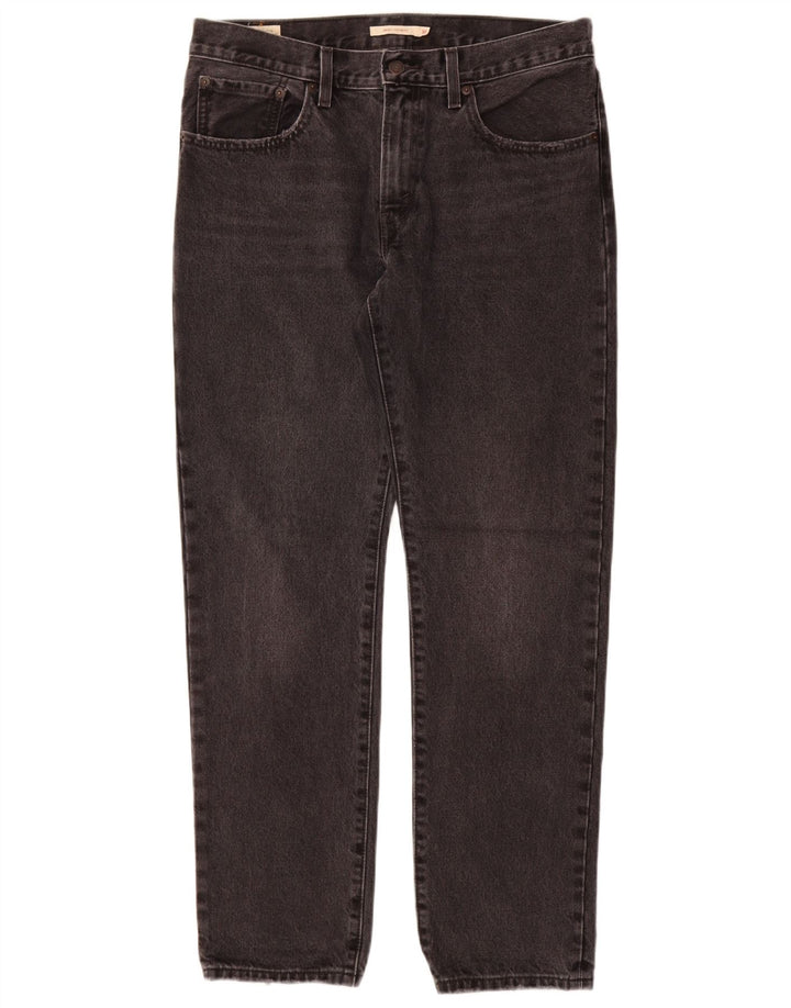 Jeans dritti da donna a vita media LEVI'S W30 L31 cotone grigio