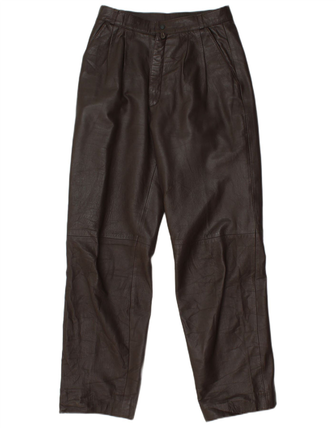 Pantaloni dritti in pelle da donna VINTAGE W25 L29 Marrone
