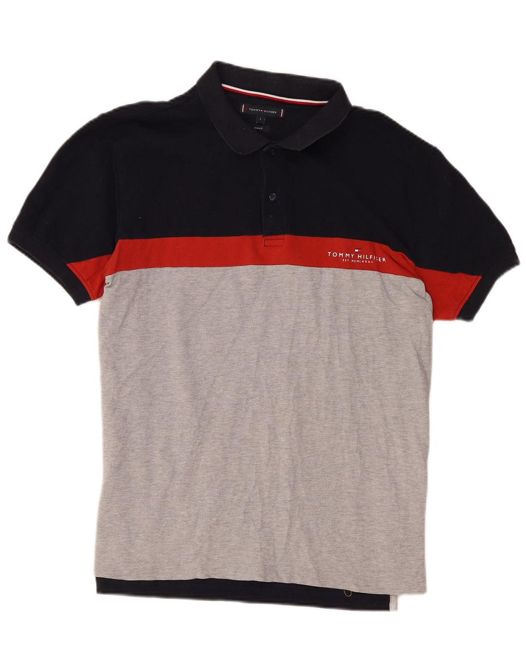 Polo da uomo vestibilità regolare Tommy Hilfiger Large blu navy color block