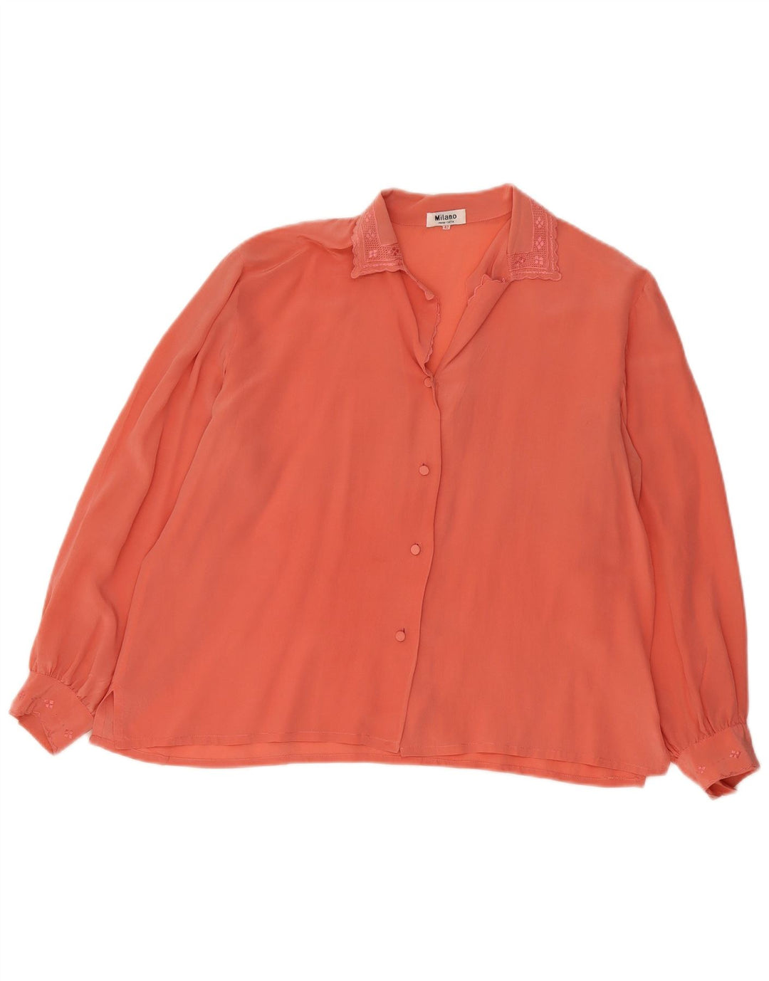 Camicetta camicia vintage da donna EU 42 grande seta rosa