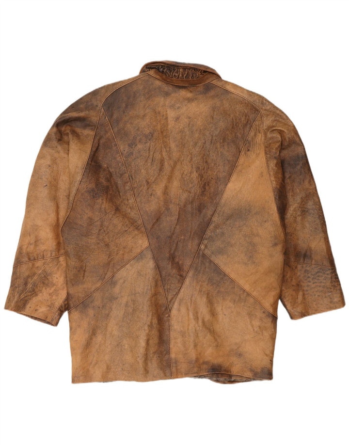 Cappotto ampio da donna vintage a doppio petto UK 16 grande beige