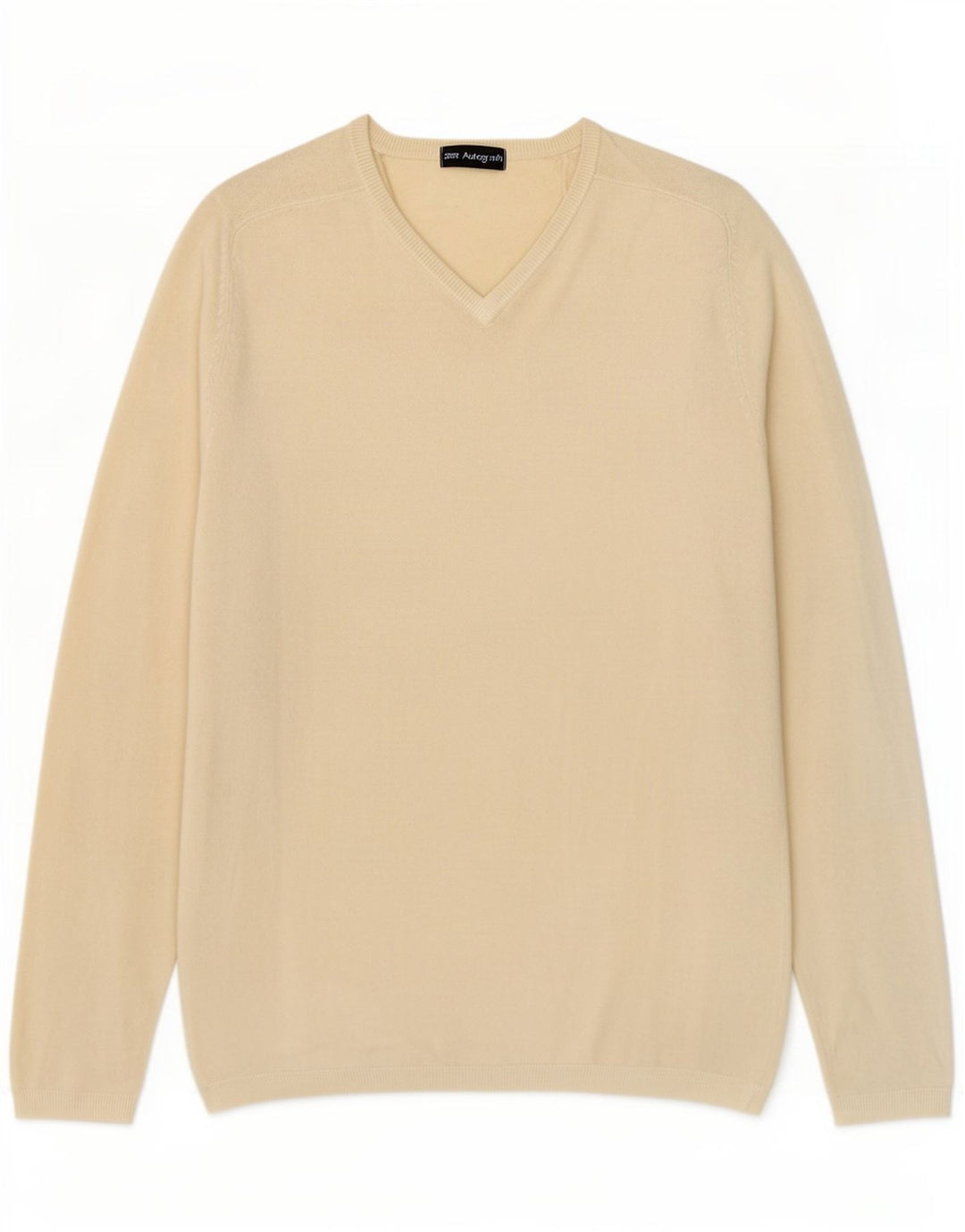 Maglione da uomo con scollo a V autografo Marks & Spencer, acrilico giallo medio