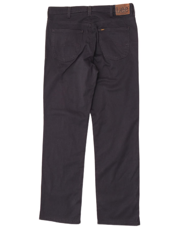 Pantaloni casual dritti da uomo Lee Brooklyn W38 L34 cotone blu navy