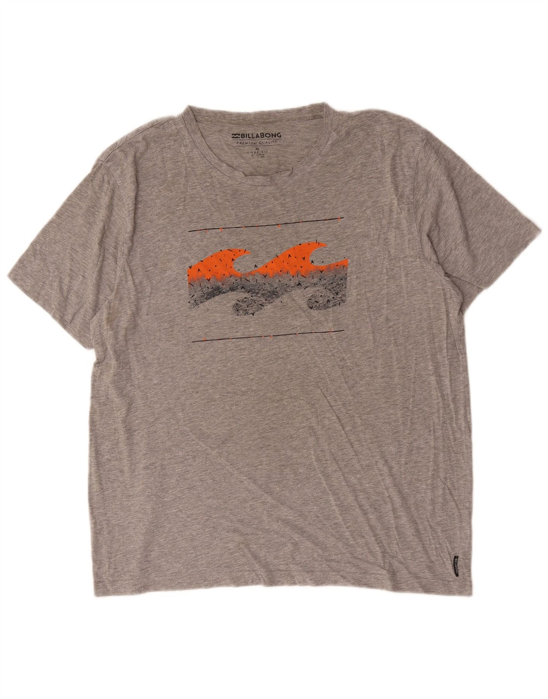 T-shirt grafica Billabong da uomo Core Fit XL in cotone grigio