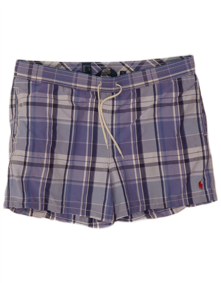 Polo Ralph Lauren Pantaloncini da bagno da uomo in poliestere a quadri blu medio