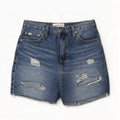 Pantaloncini di jeans invecchiati da donna Calvin Klein W29 cotone blu medio