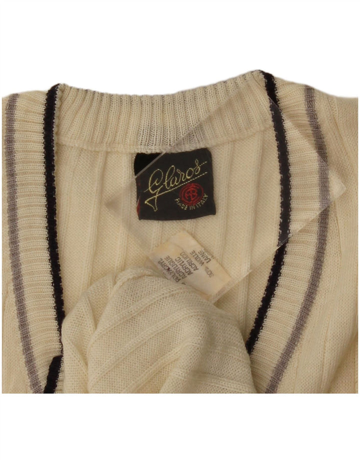 Canotta vintage da uomo IT 52 Large Beige in poliacrilico