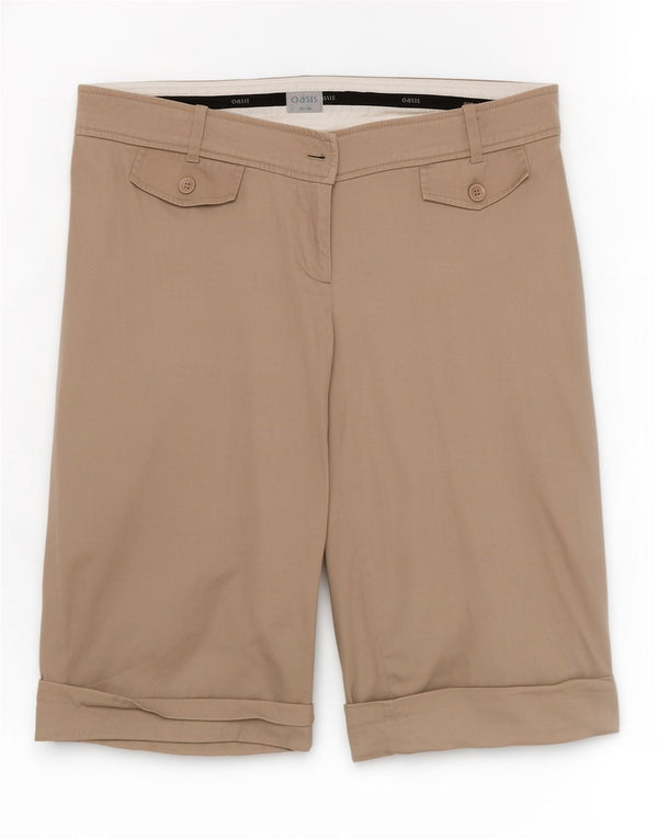 Pantaloncini casual da donna Oasis UK 14 Large W34 Cotone beige