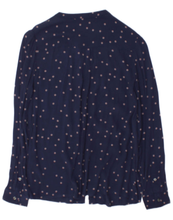 Camicia Boden da donna camicetta UK 10 piccola viscosa maculata blu navy