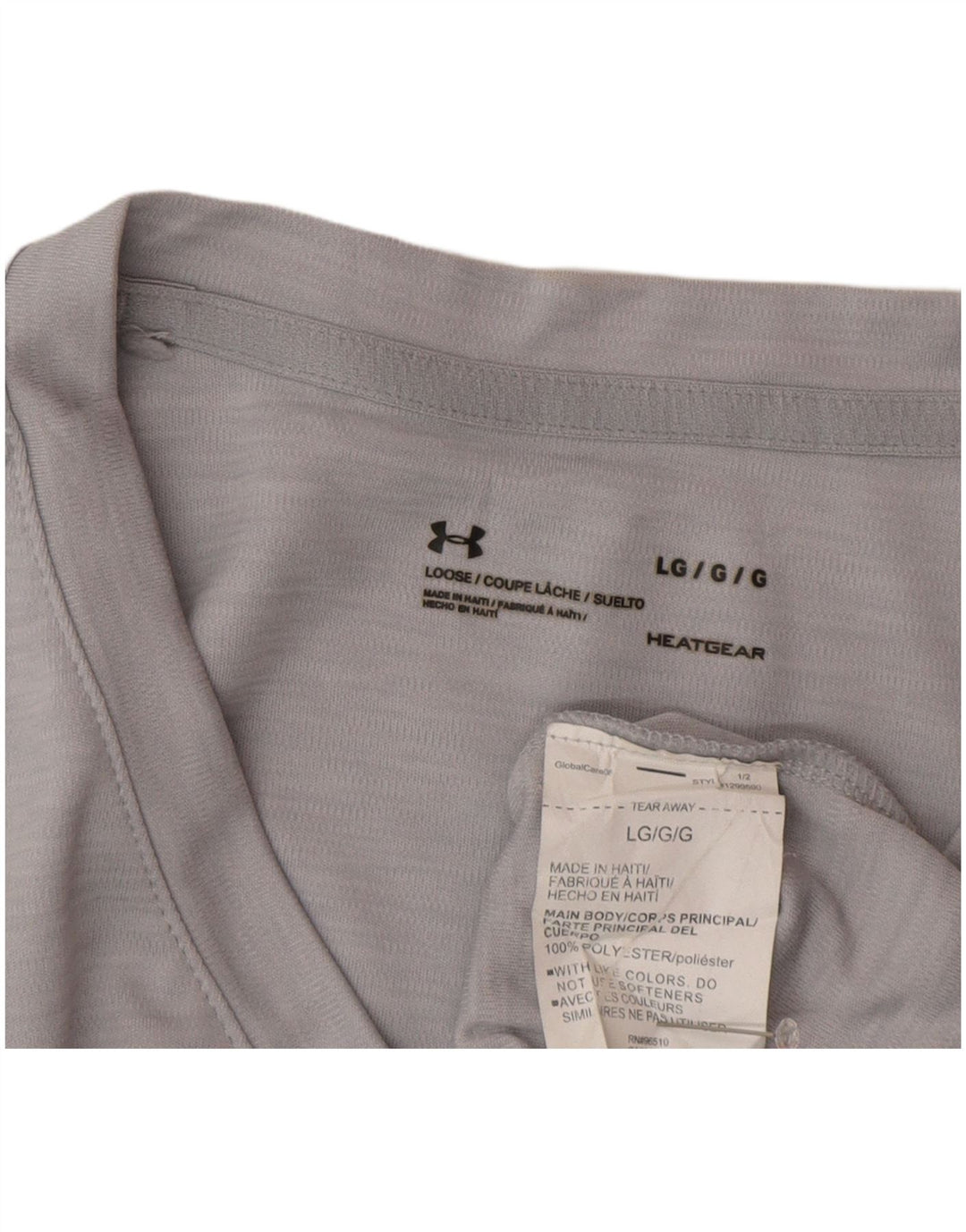 Maglietta Under Armour da uomo Heat Gear Top grande in poliestere grigio