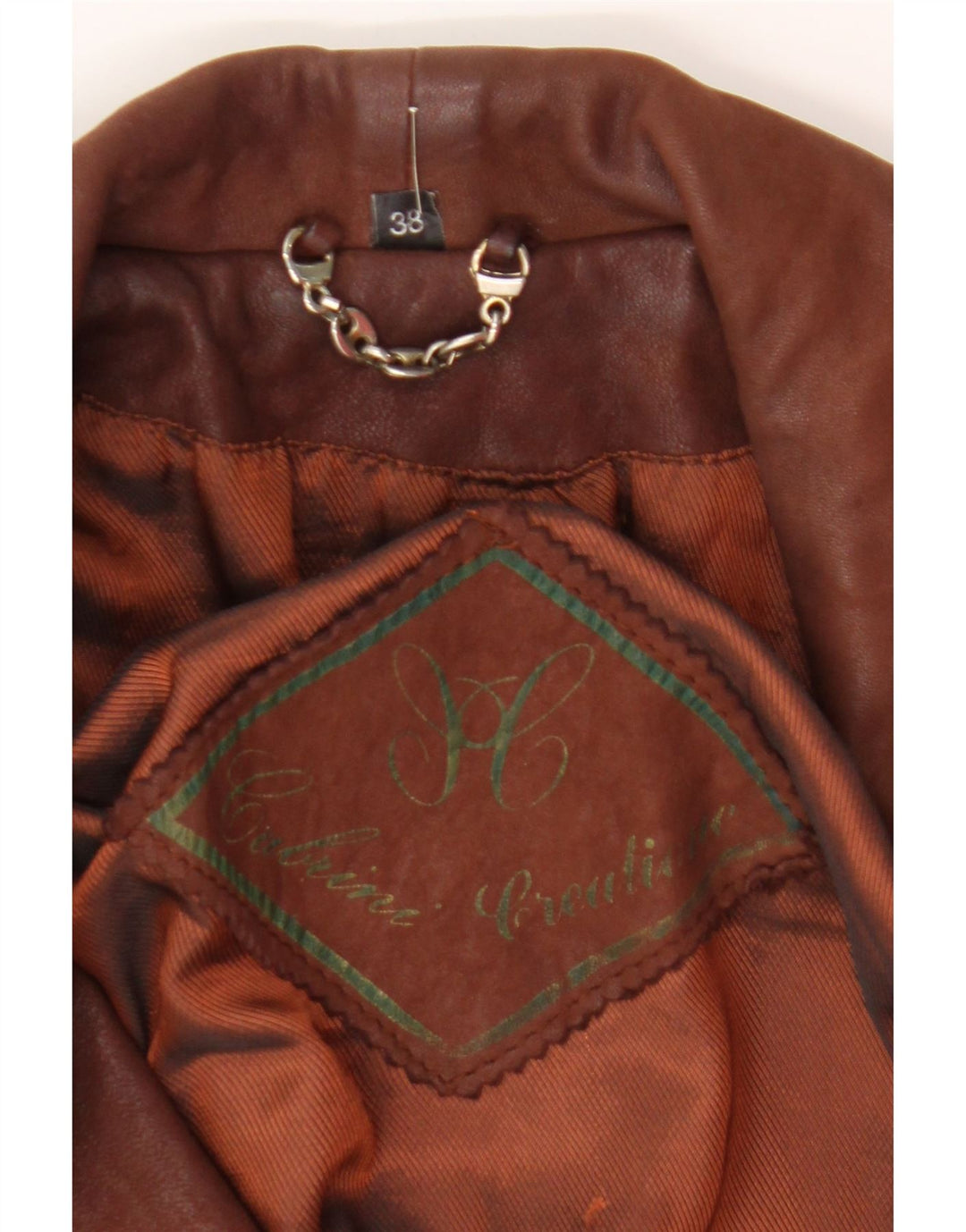 CABRINI Womens Leather Jacket EU 38 Medium Brown Leather Vintage Cabrini and Second-Hand Cabrini from Messina Hembry 