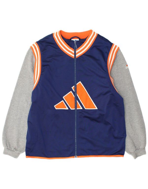 Giacca da tuta da uomo Adidas UK 40/42 Medium Blu Navy Colourblock