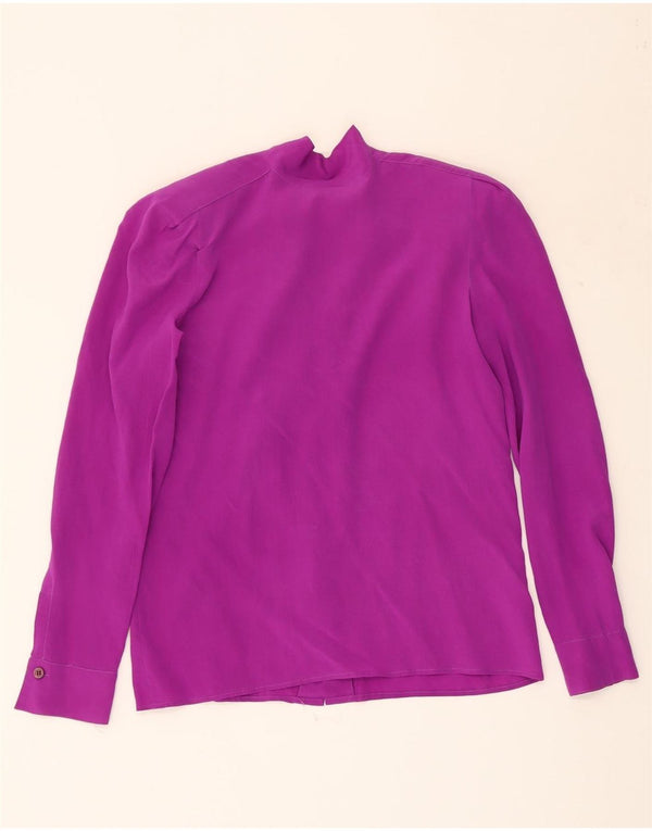 SPORTMAX Womens Front Tie Shirt Blouse UK 12 Medium Purple