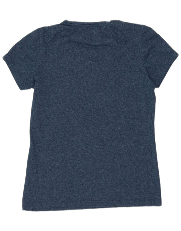 T-shirt grafica ASICS da donna Top UK 12 Medium Navy Blue screziato cotone